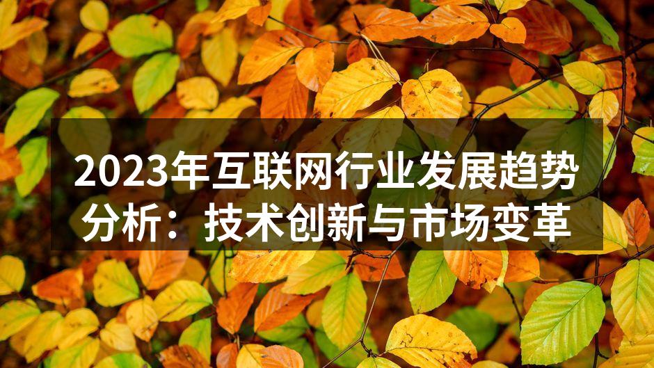 2023年互联网行业发展趋势分析：技术创新与市场变革